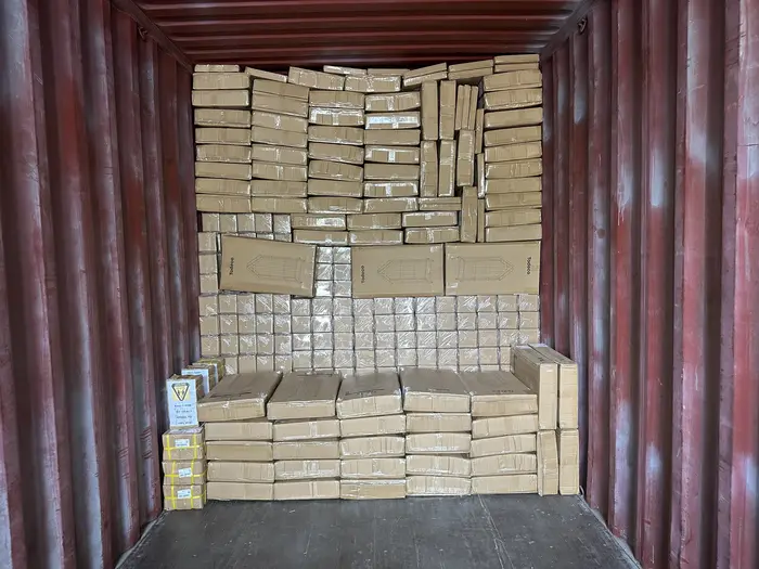Own-brand goods loaded for export